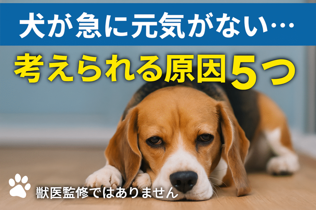犬が急に元気がない…考えられる原因5つ