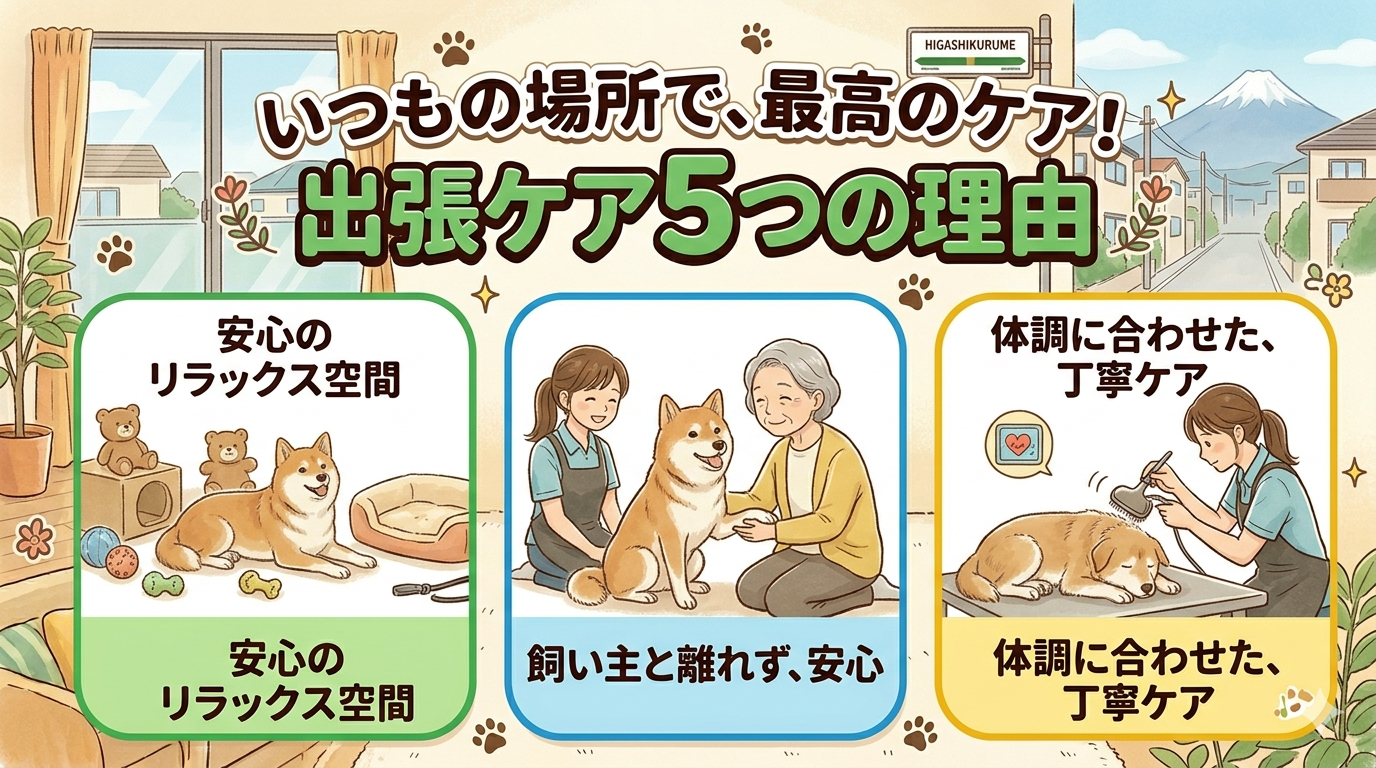 東久留米で老犬に出張トリミングが向いている5つの理由